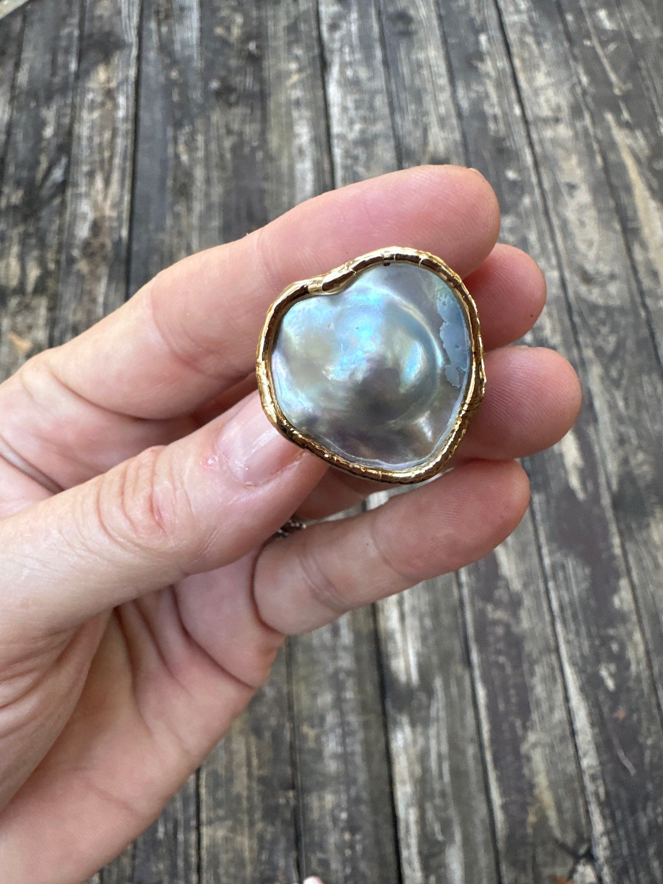 Blister Pearl ring