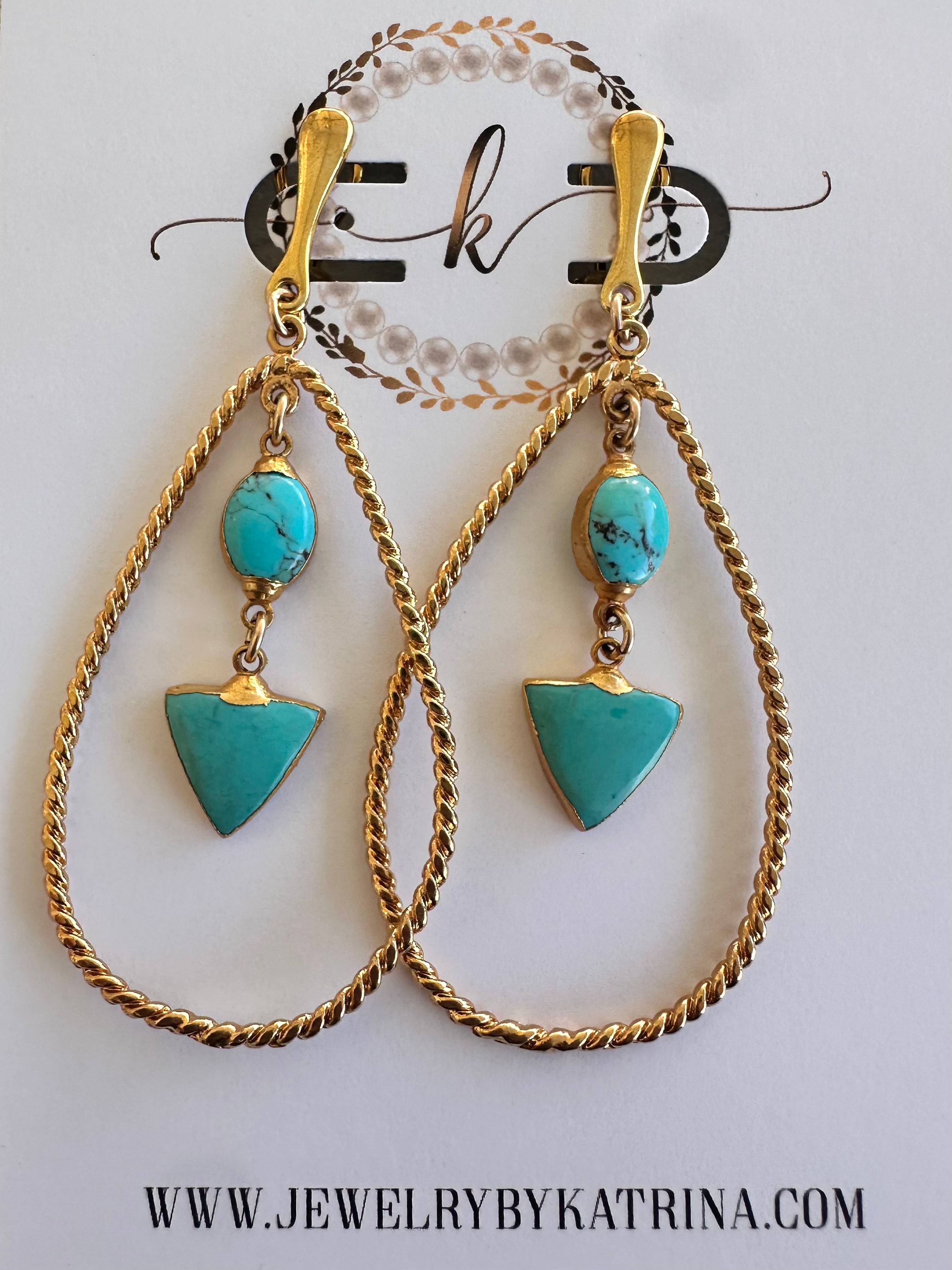 Turquoise clip on earrings