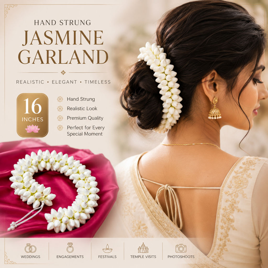 Realistic Jasmine Look Hand Strung String (16 Inch )