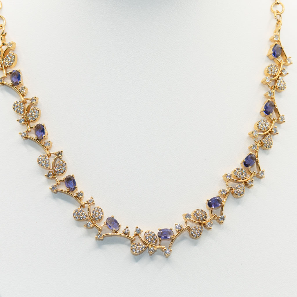Lavender Vine Crystal Necklace