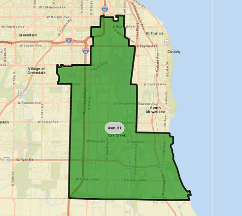 WI Assembly District 21 map