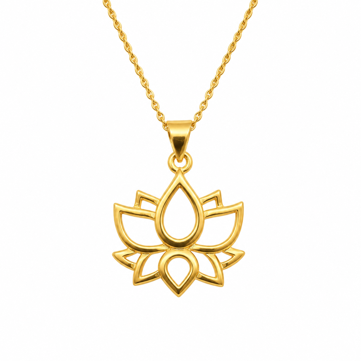 Gold lotus flower pendant