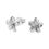 Thumbnail: Sterling silver flower stud earrings with 9mm front face and butterfly backs