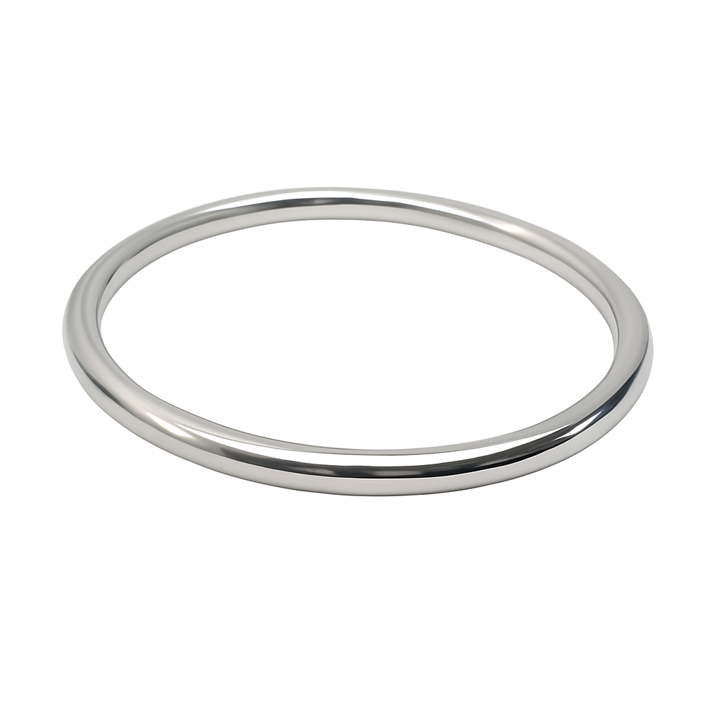 Solid sterling silver bangle, 5x5mm heavyweight profile, 68mm internal diameter, handmade and hallmarked in the UK.
