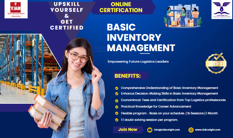 an advertisement for online certification for basic inventory management