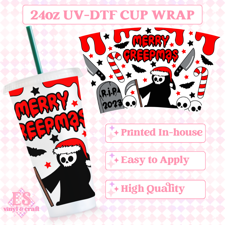 Merry Creepmas - UVDTF 24oz Cold Cup Wrap