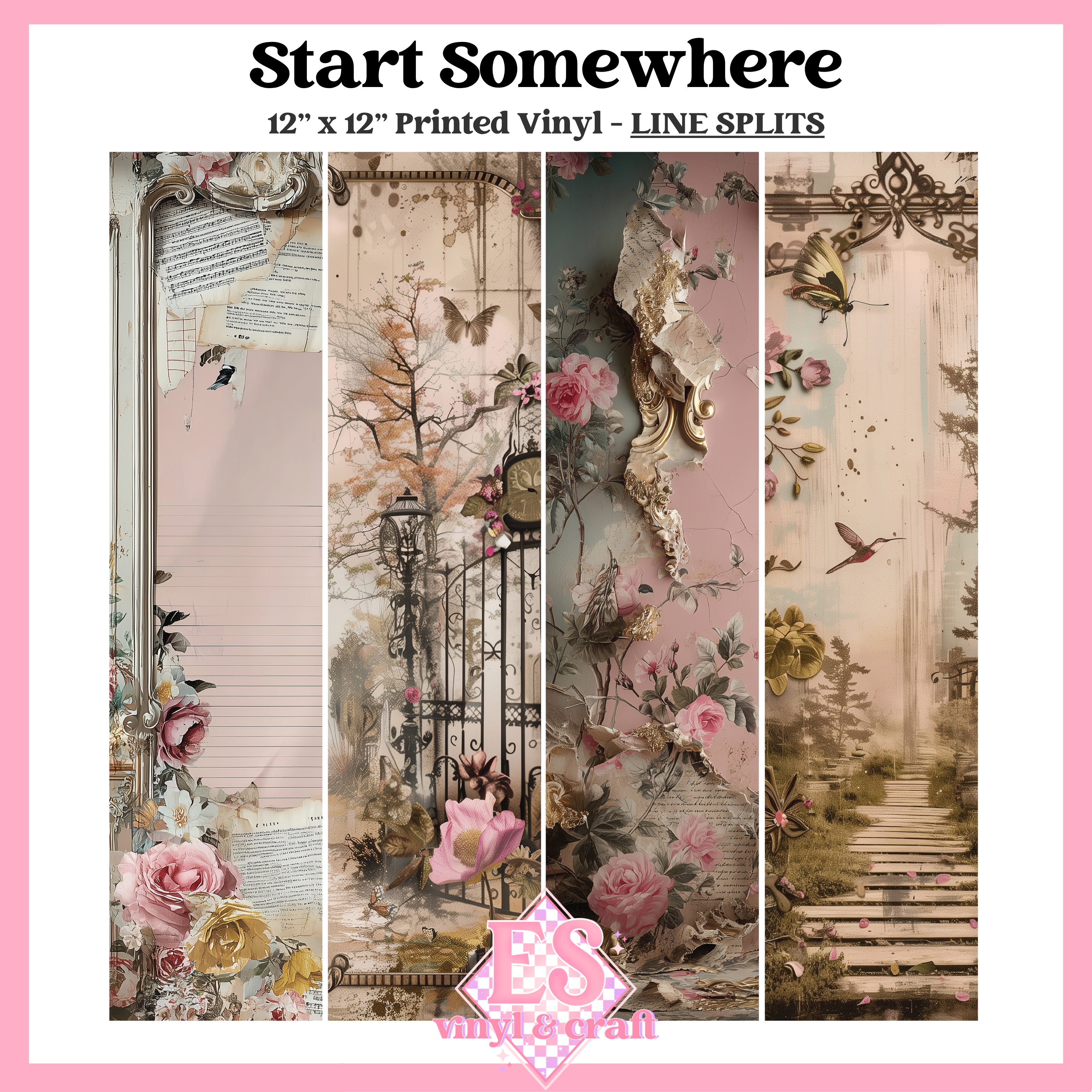Start Somewhere - Line Split - 12" x 12" Sheet