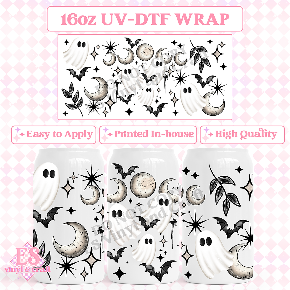 Ghost Moon - 16oz Beer Can / Libbey UV-DTF Transfer