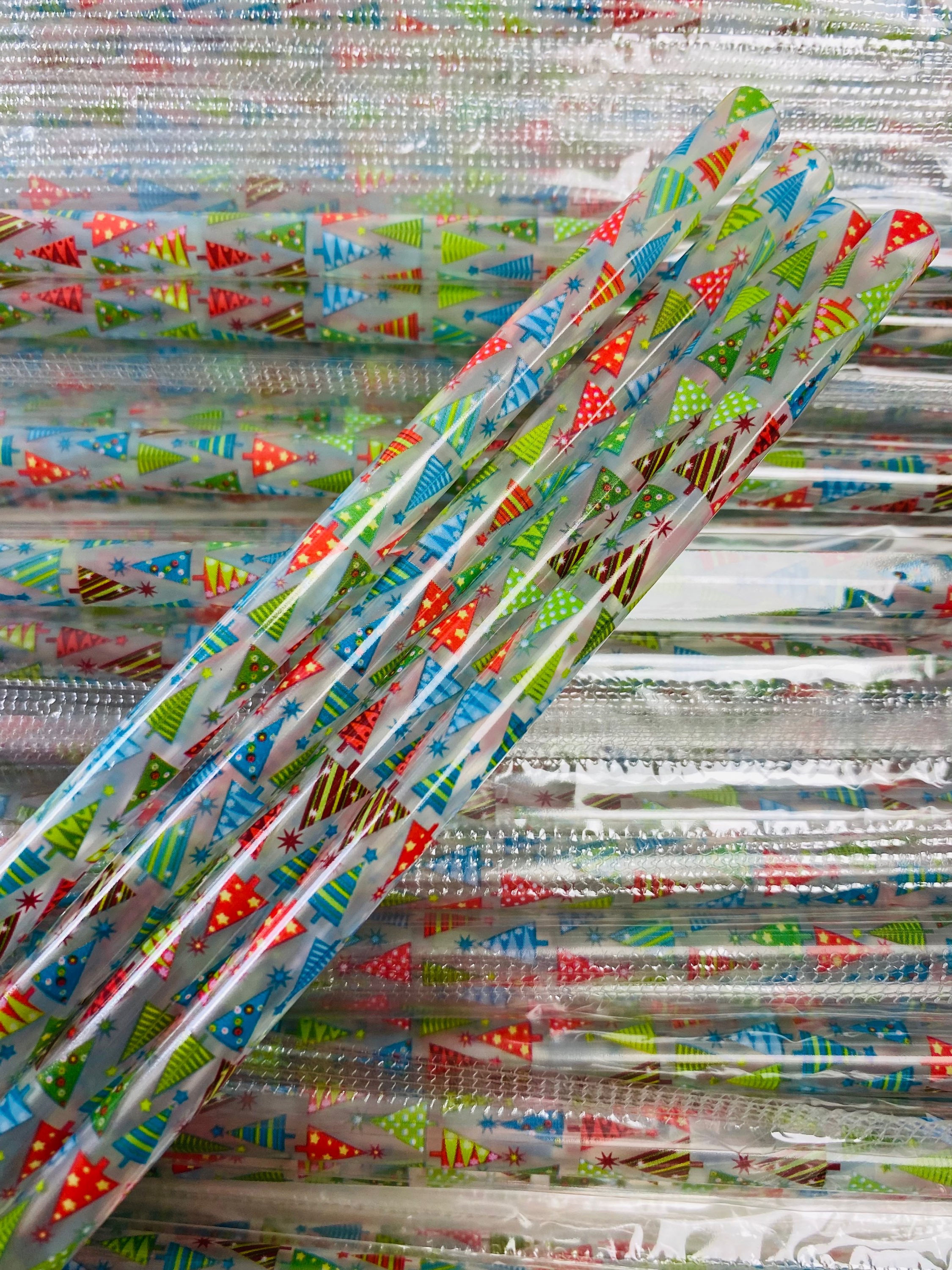 Christmas Trees Clear Straw