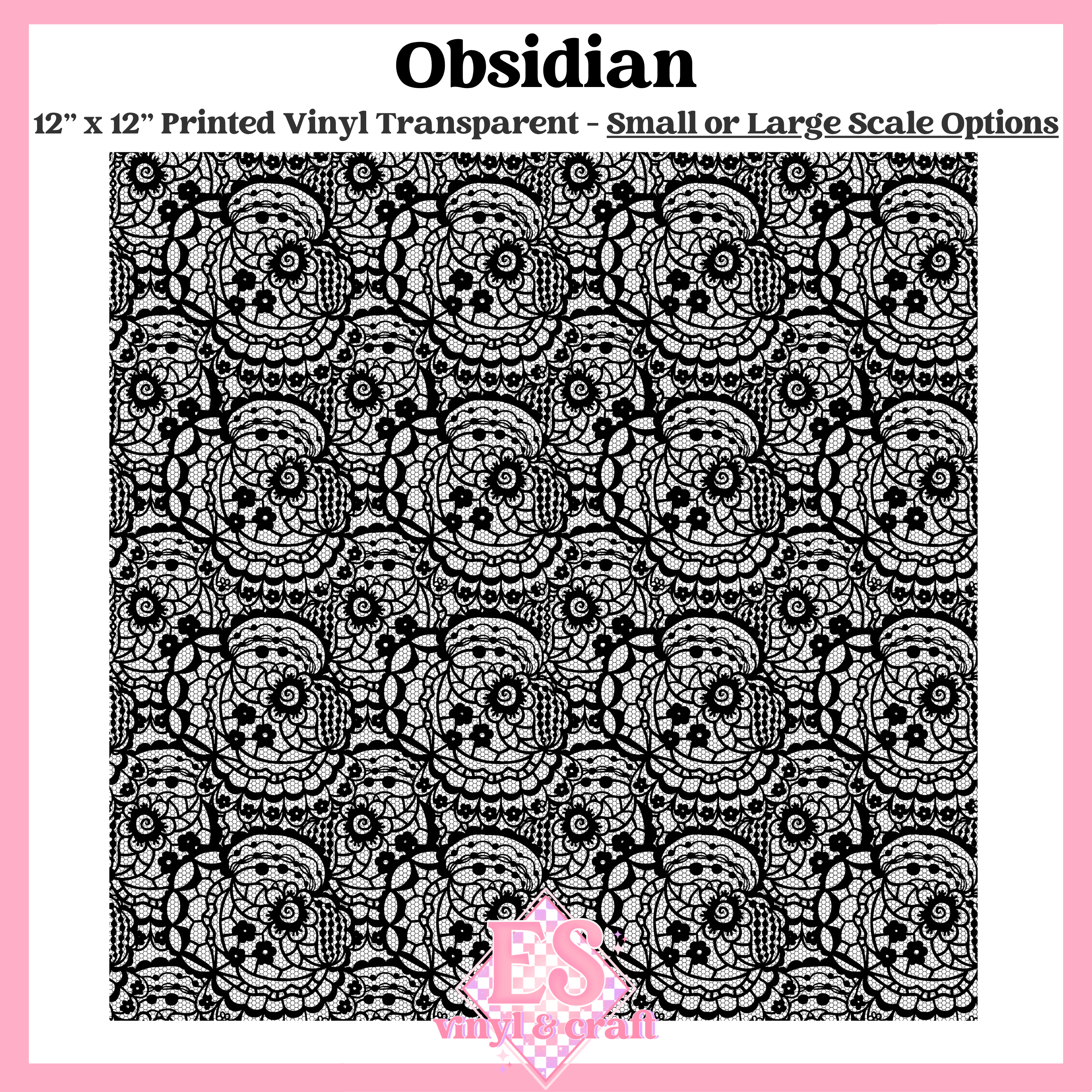 Obsidian Transparent - Small or Large Scale Options - 12" x 12" Sheet