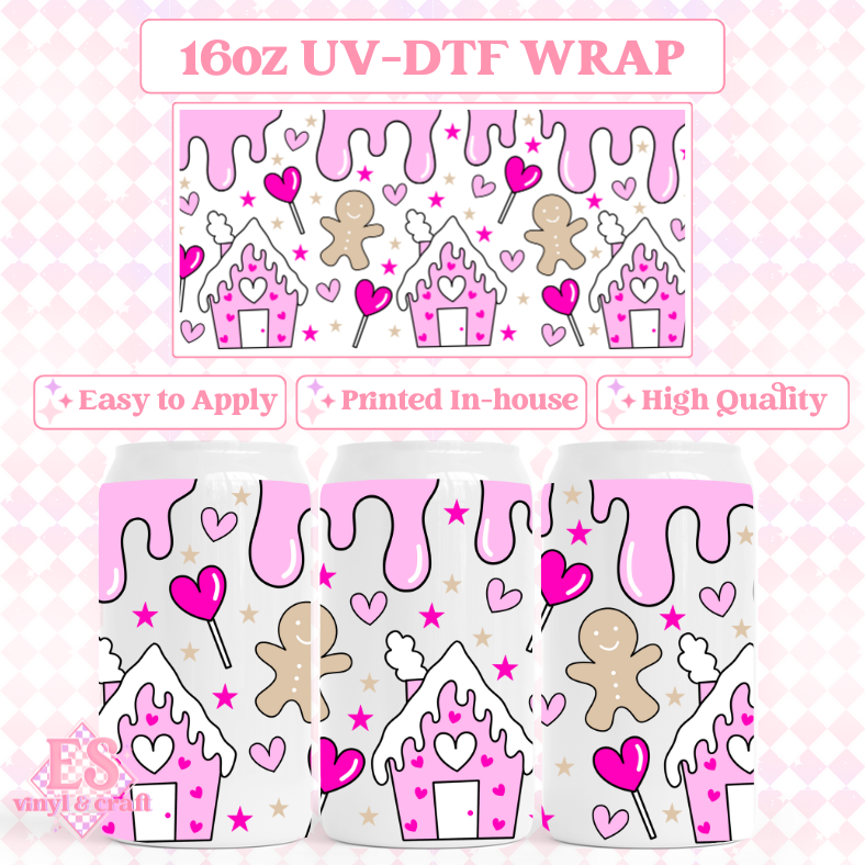 Gingerbread - UVDTF 16oz Libbey Can Wrap