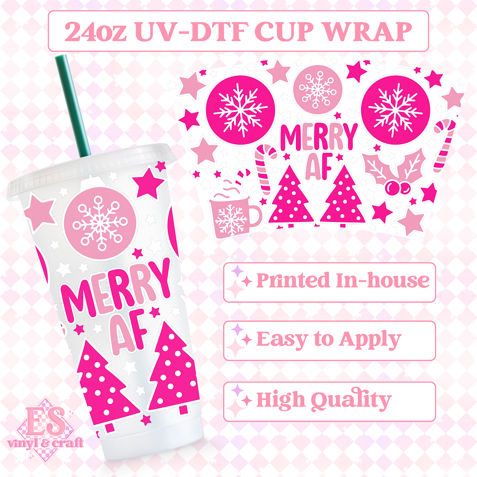 Merry AF - UVDTF 24oz Cold Cup Wrap