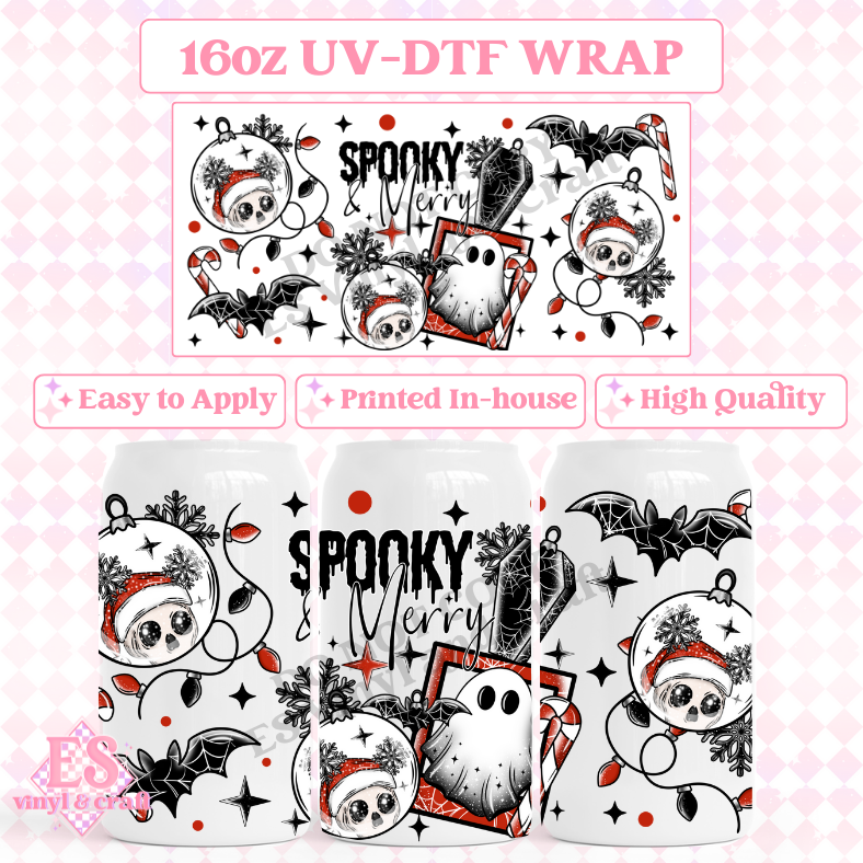 Spooky Merry - 16oz Beer Can / Libbey UV-DTF