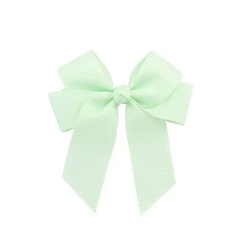 Hair Bow Clip 4" - Pastel Mint