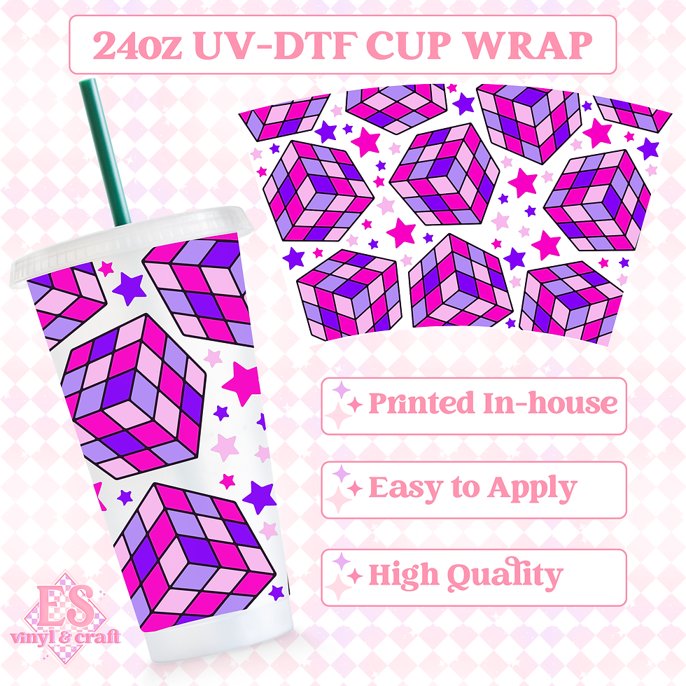 Rubiks - UVDTF 24oz Cold Cup Wrap