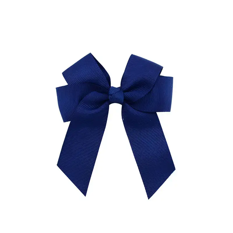 Hair Bow Clip 4" - Navy Blue