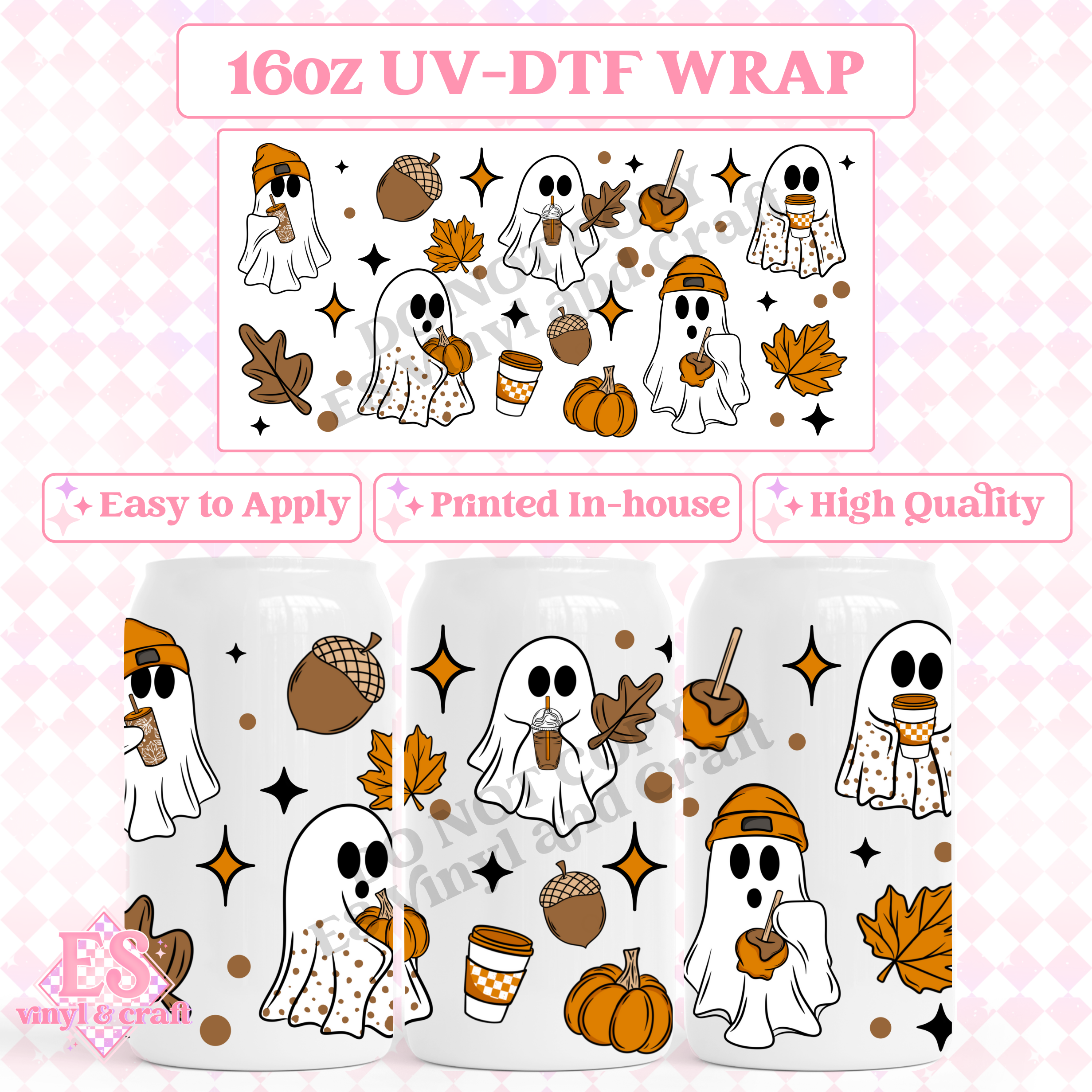 Autumn Ghosts - 16oz Beer Can / Libbey UV-DTF Transfer