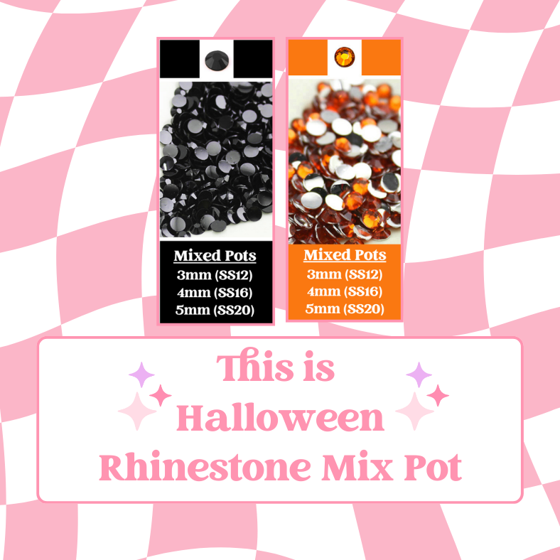 This is Halloween - Rhinestone Mixed Pot (3mm, 4mm, 5mm)
