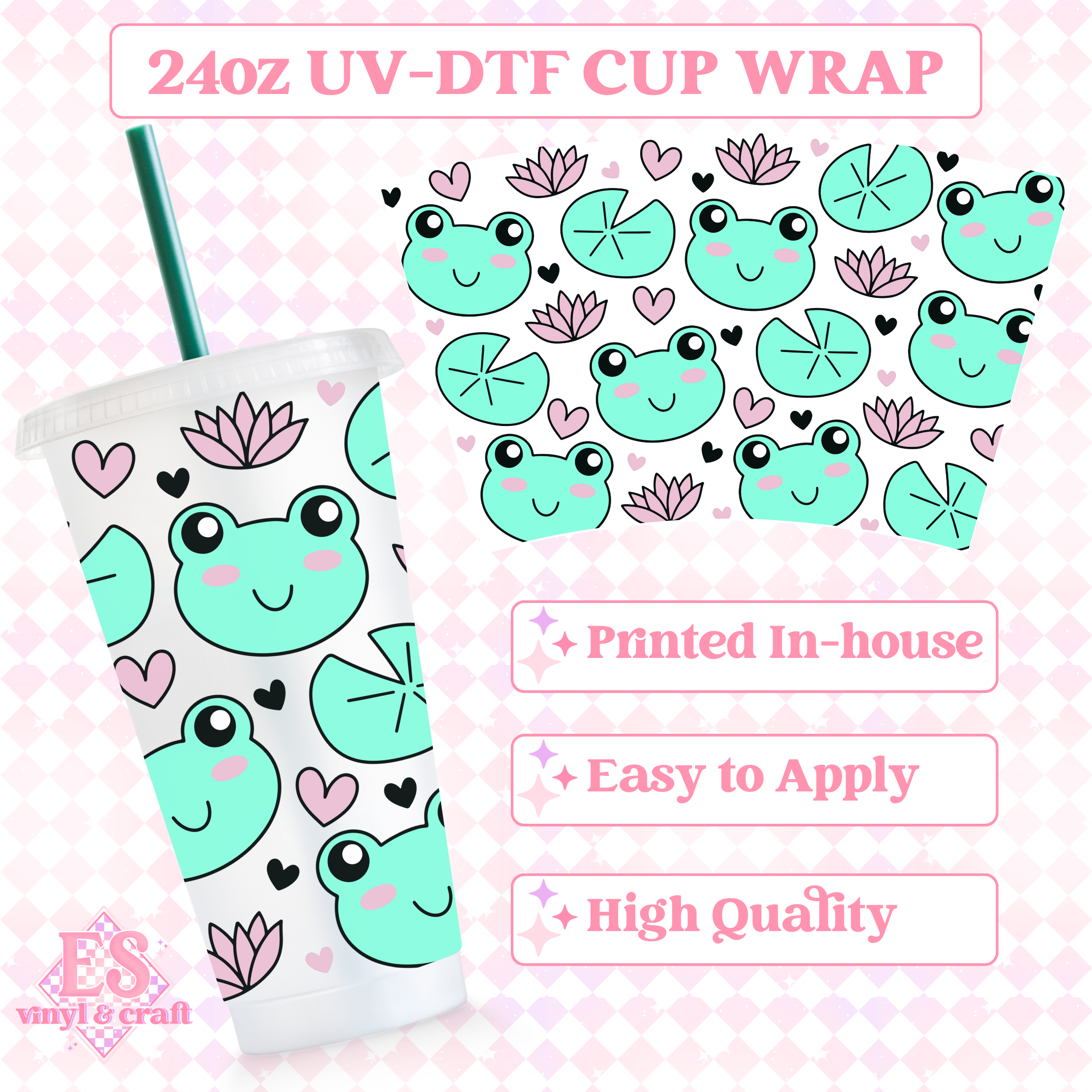 Froggies - UVDTF 24oz Cold Cup Wrap