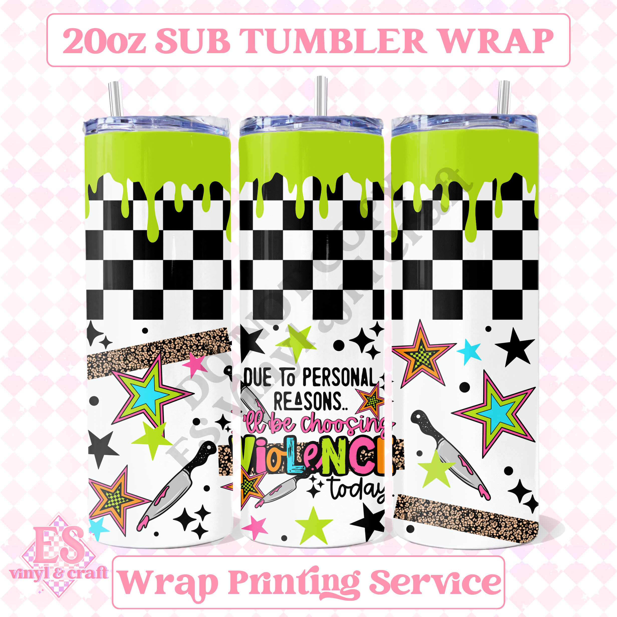 Violence - Full 20oz Tumbler Sublimation Print