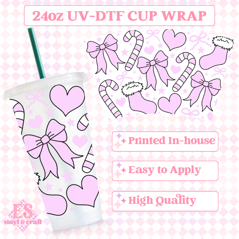 Cute Christmas - UVDTF 24oz Cold Cup Wrap