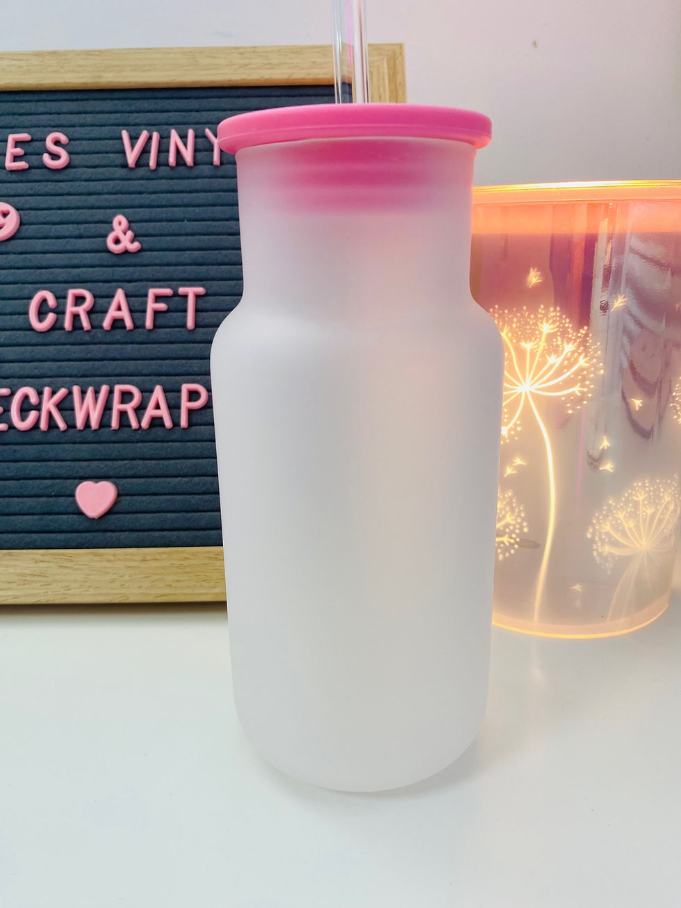 Thumbnail: Milk Bottle Frosted Glass 550ml Sublimation Ready