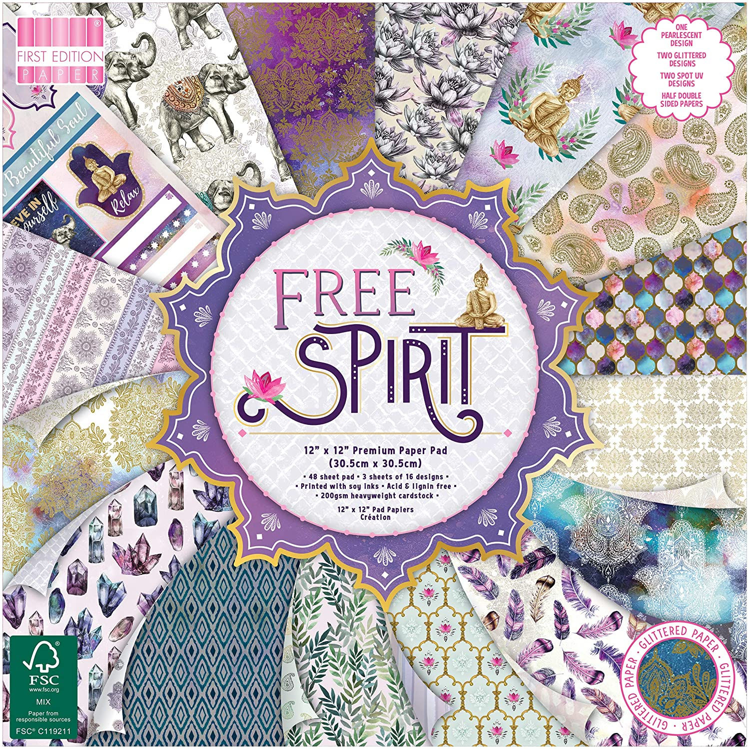 First Edition - Cardstock - Free Spirit 12" x 12" Paper Pad
