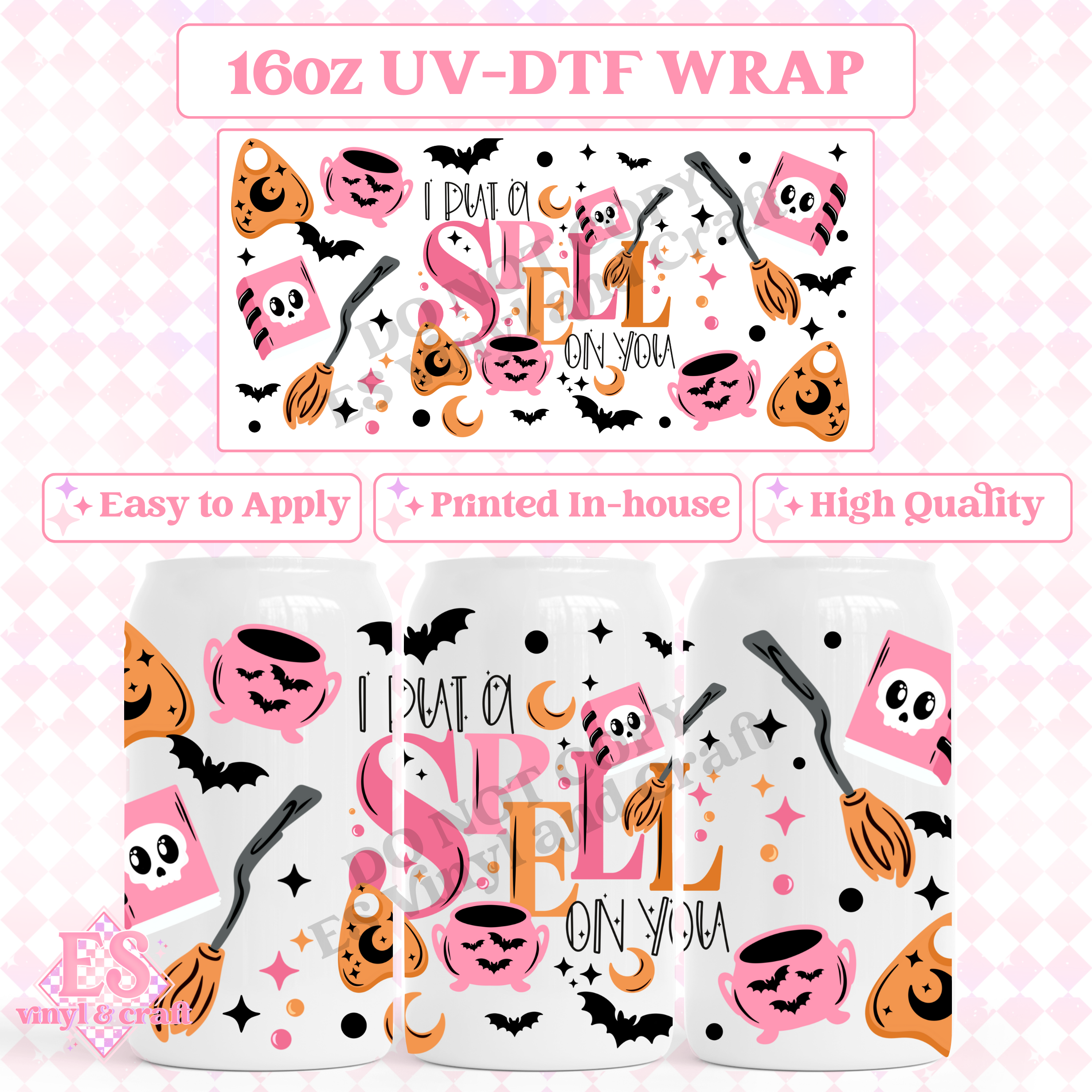 Spell on You - 16oz Beer Can / Libbey UV-DTF Transfer