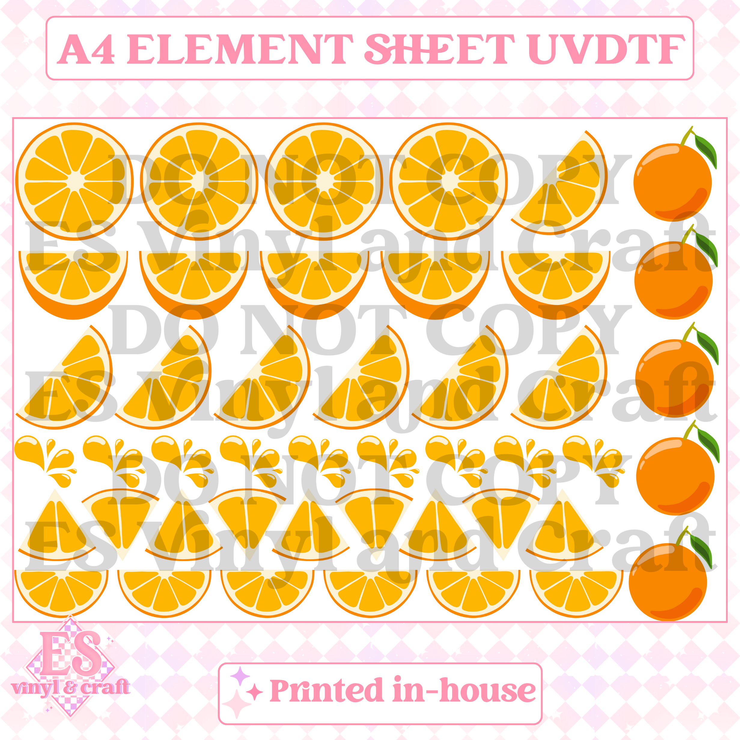 Oranges - UVDTF (A4 Sheet) 210mm x 300mm