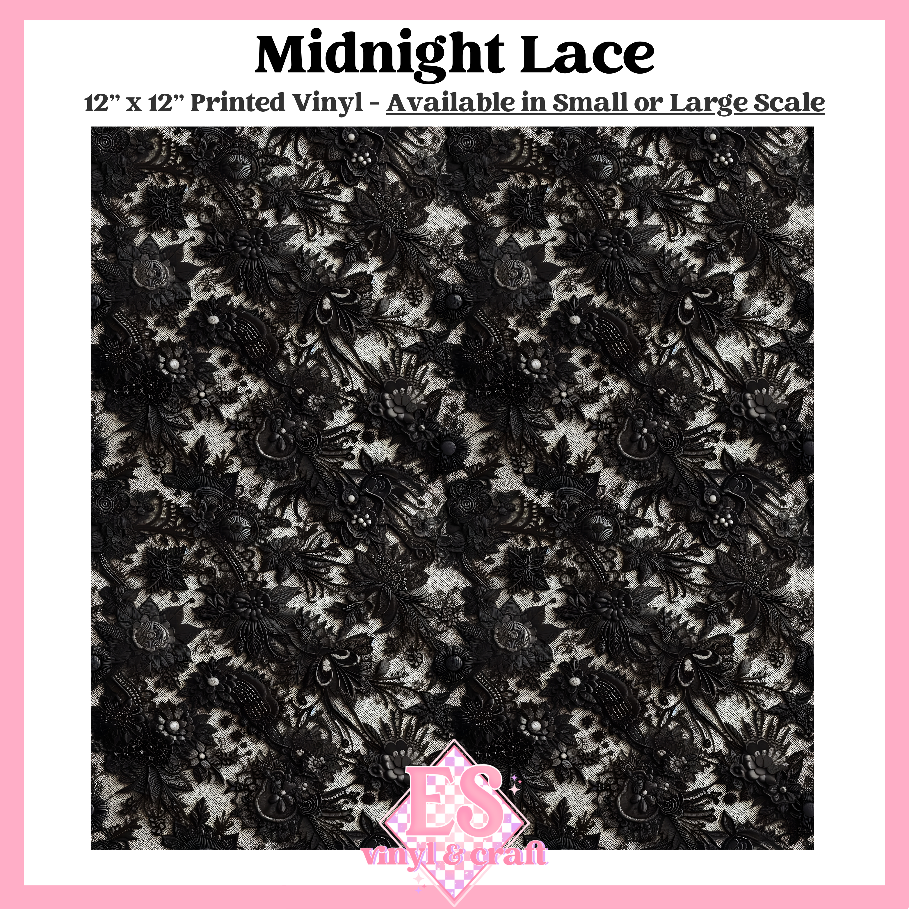 Midnight Lace - Small or Large Scale Options - 12" x 12" Sheet