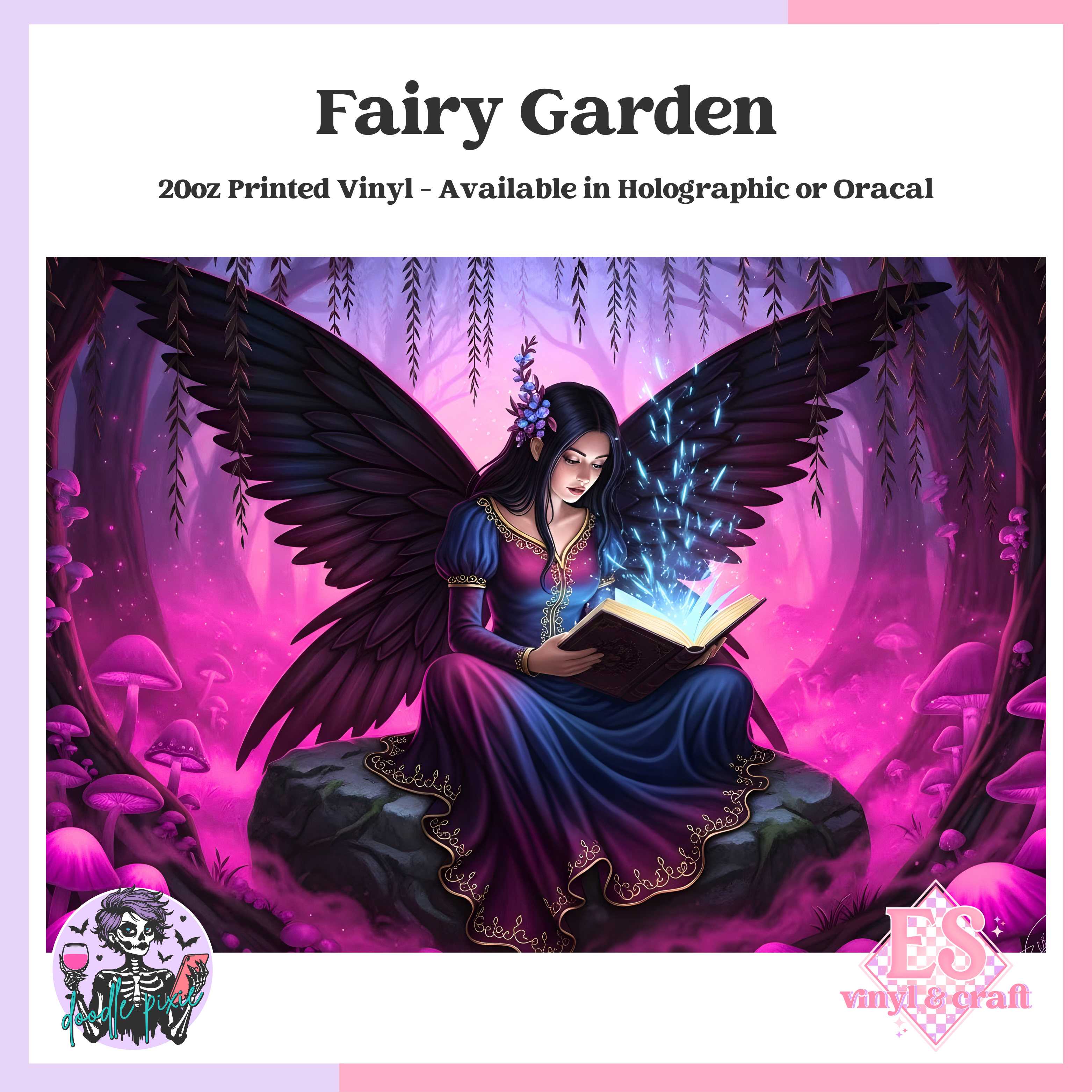 Fairy Garden - 20oz Printed Tumbler Self Adhesive Vinyl