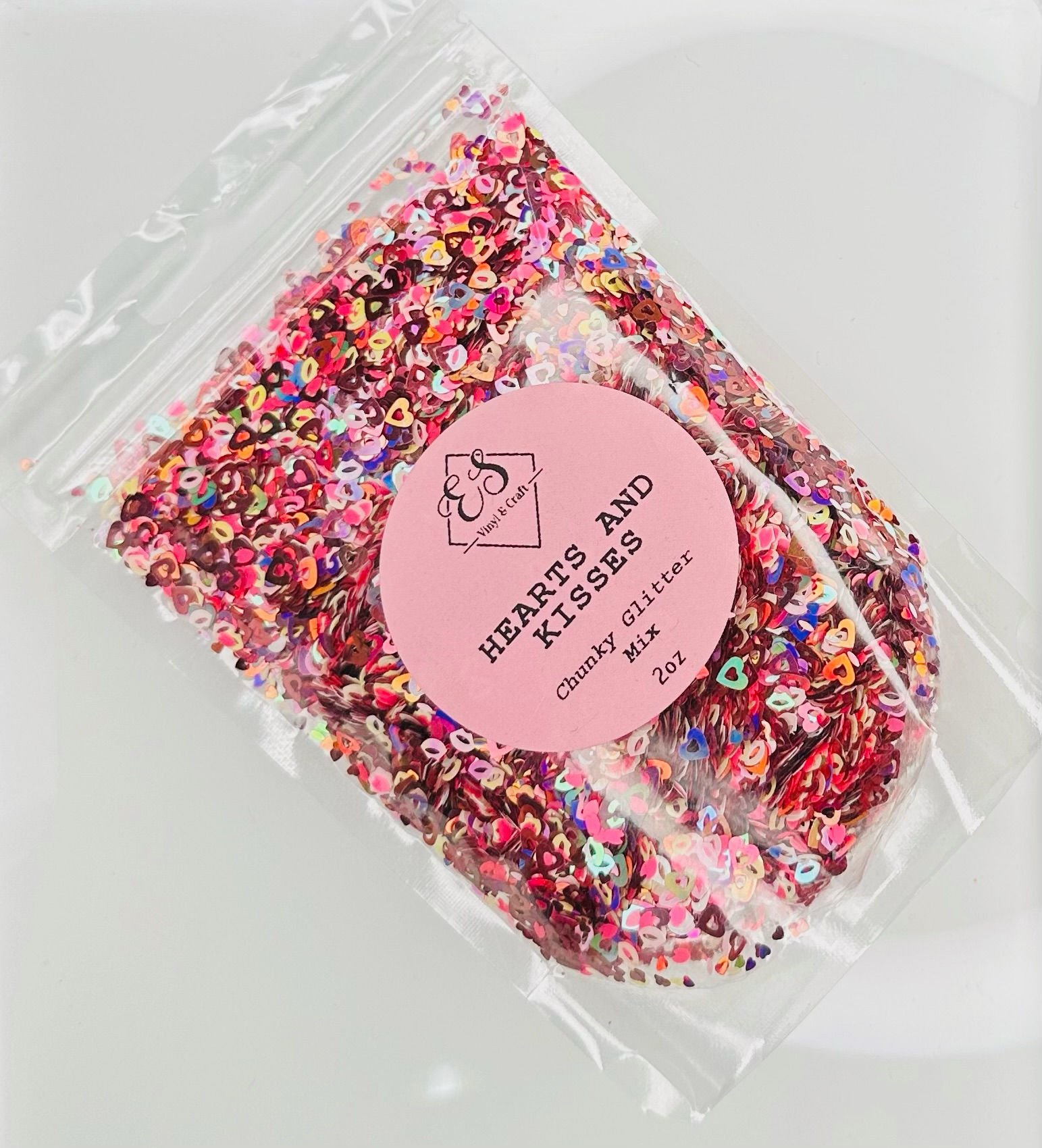 Hearts and Kisses - Glitter Shapes Chunky Glitter Mix