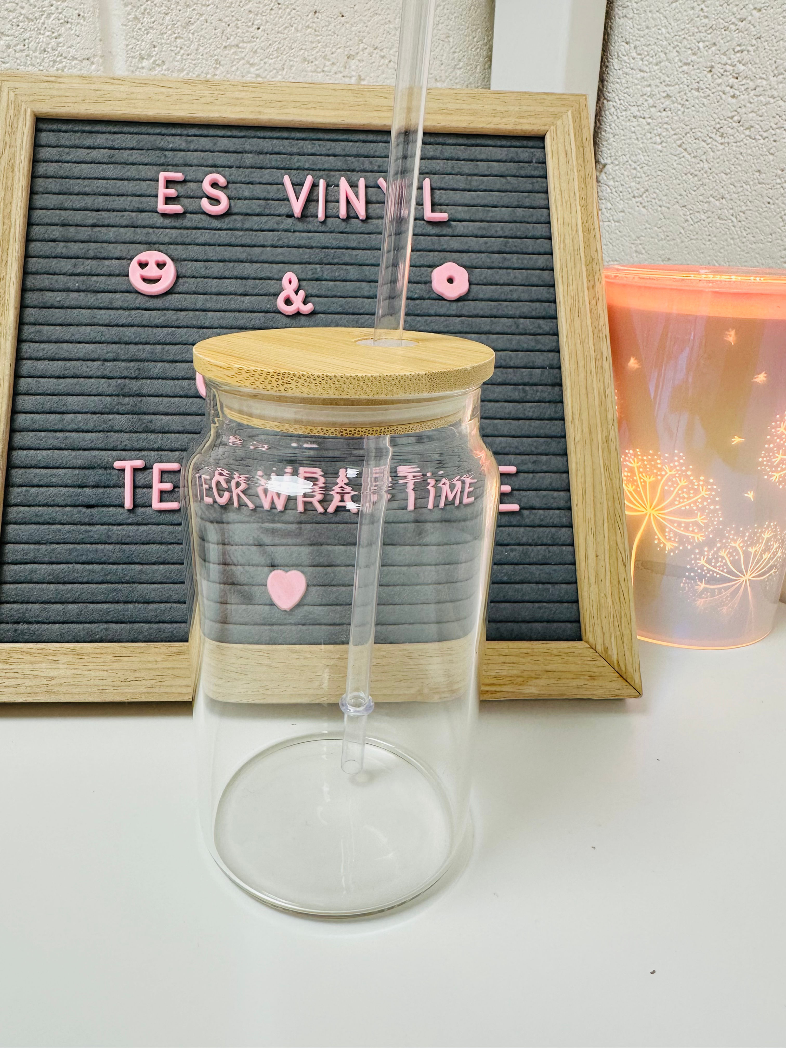 16oz Beer Can Glasses - Bamboo Lid & Clear Straw