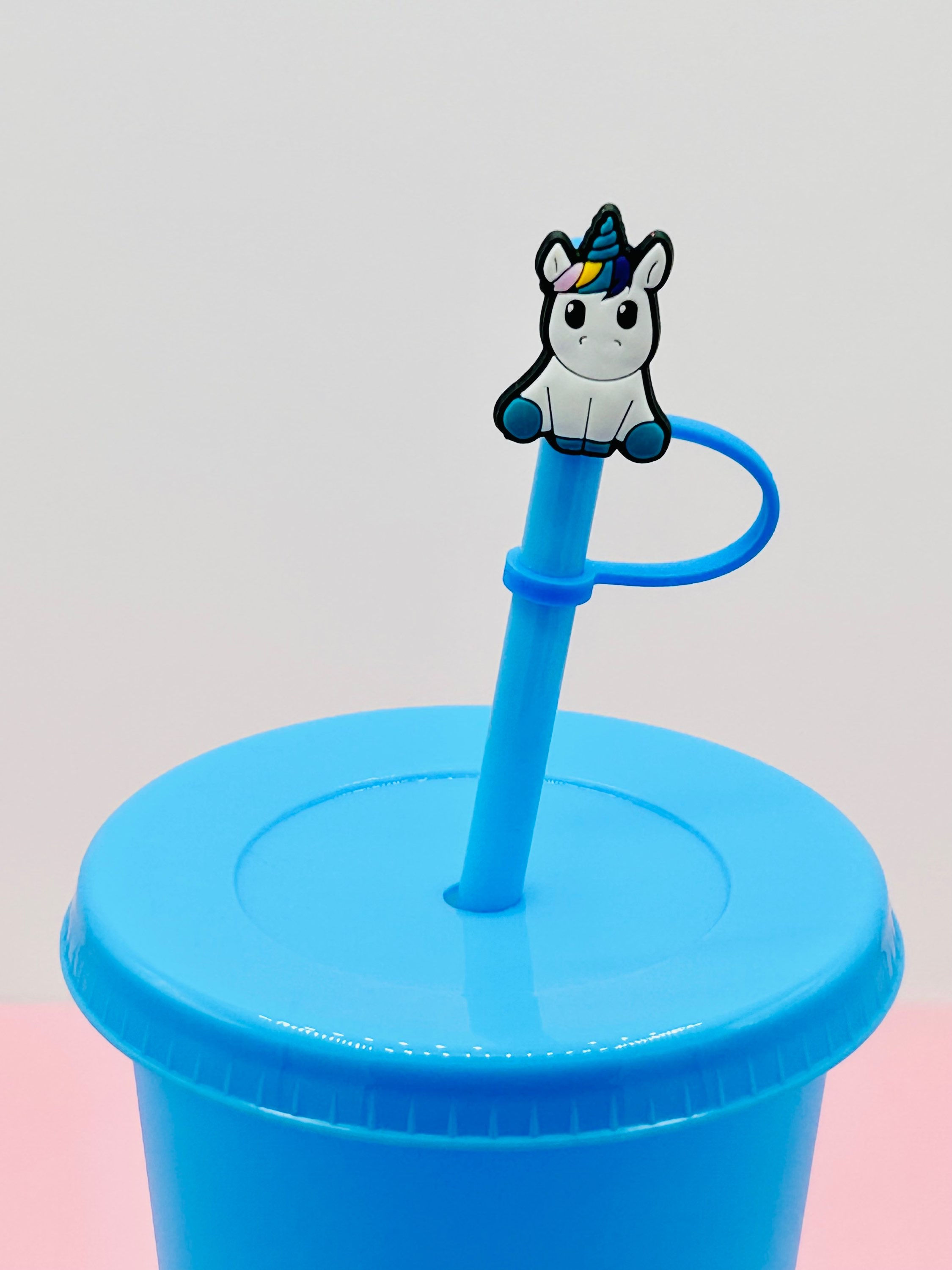 Straw Topper - Blue Unicorn