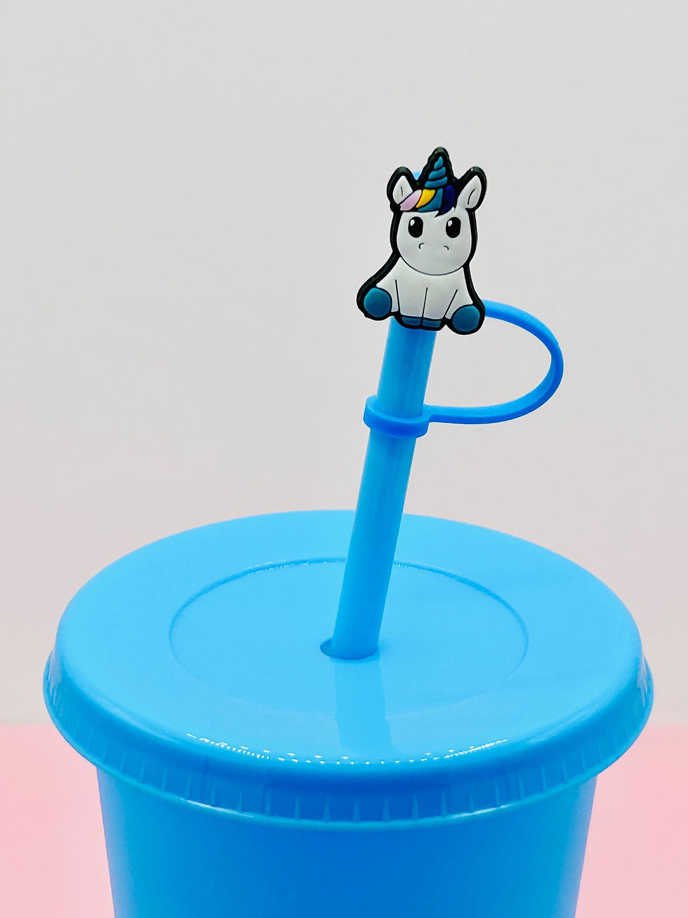 Straw Topper - Blue Unicorn
