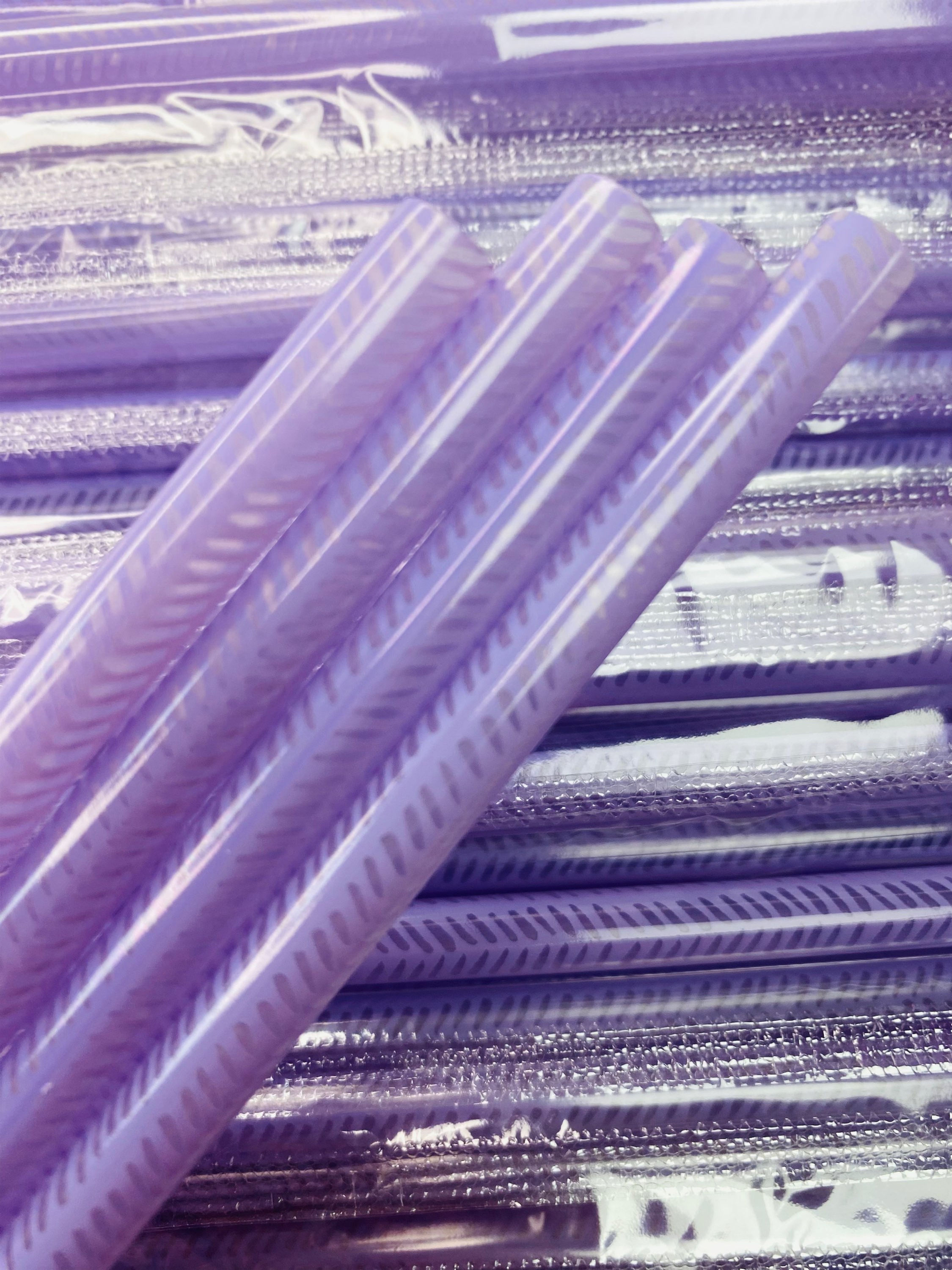 Lilac Pattern Clear Straw