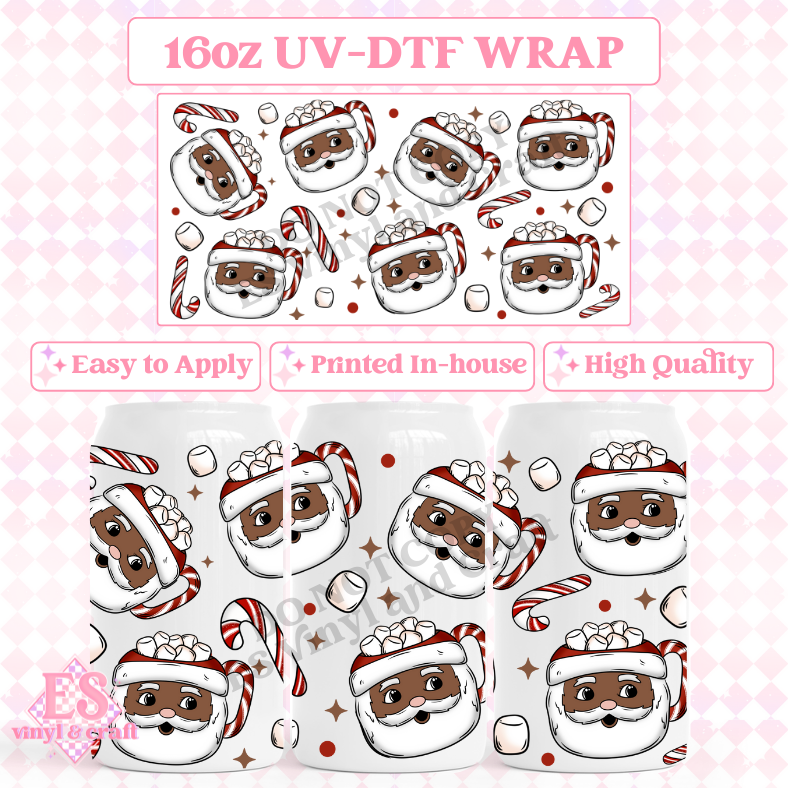 Santa Mug 1 - 16oz Beer Can / Libbey UV-DTF