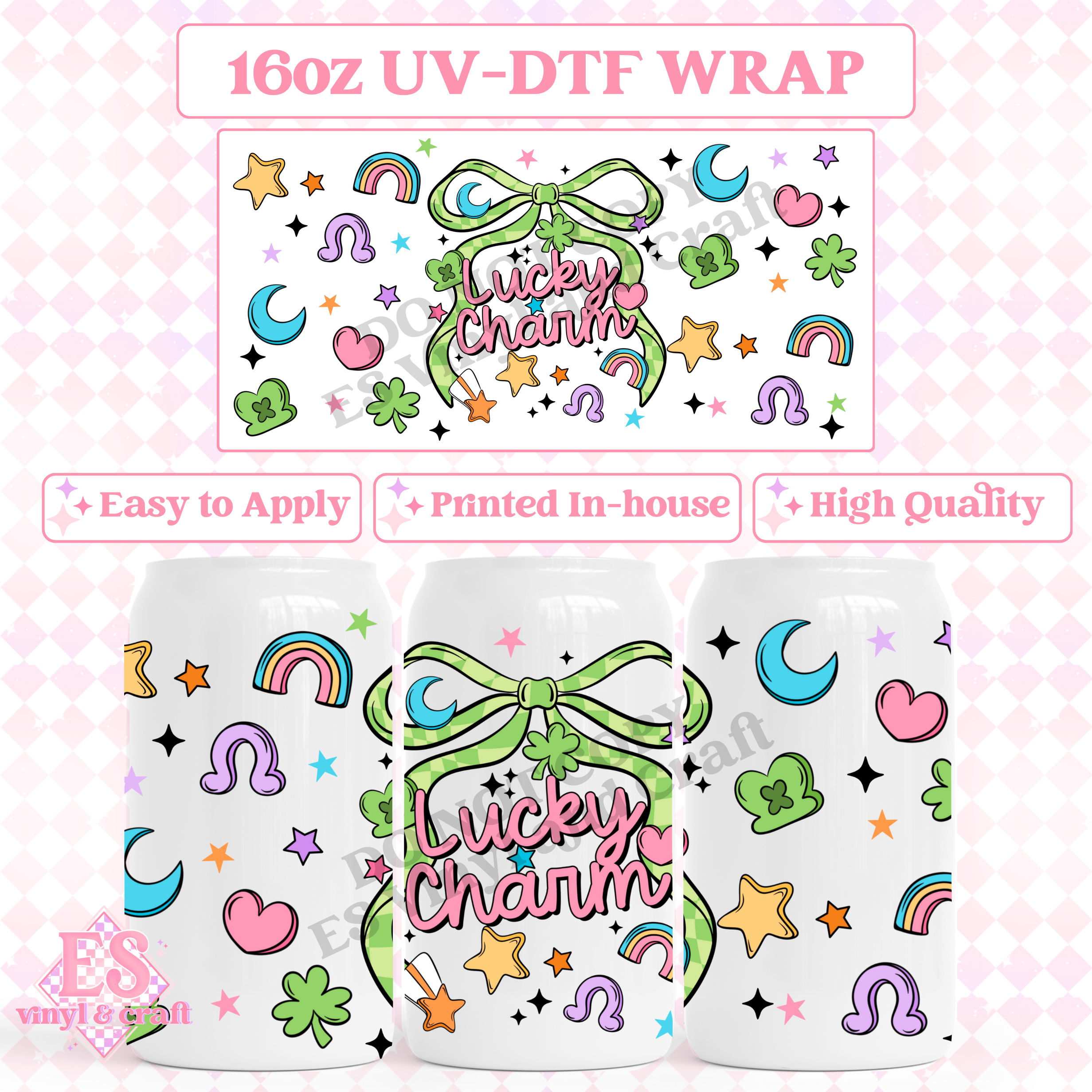 Lucky Charm - 16oz Beer Can / Libbey UV-DTF