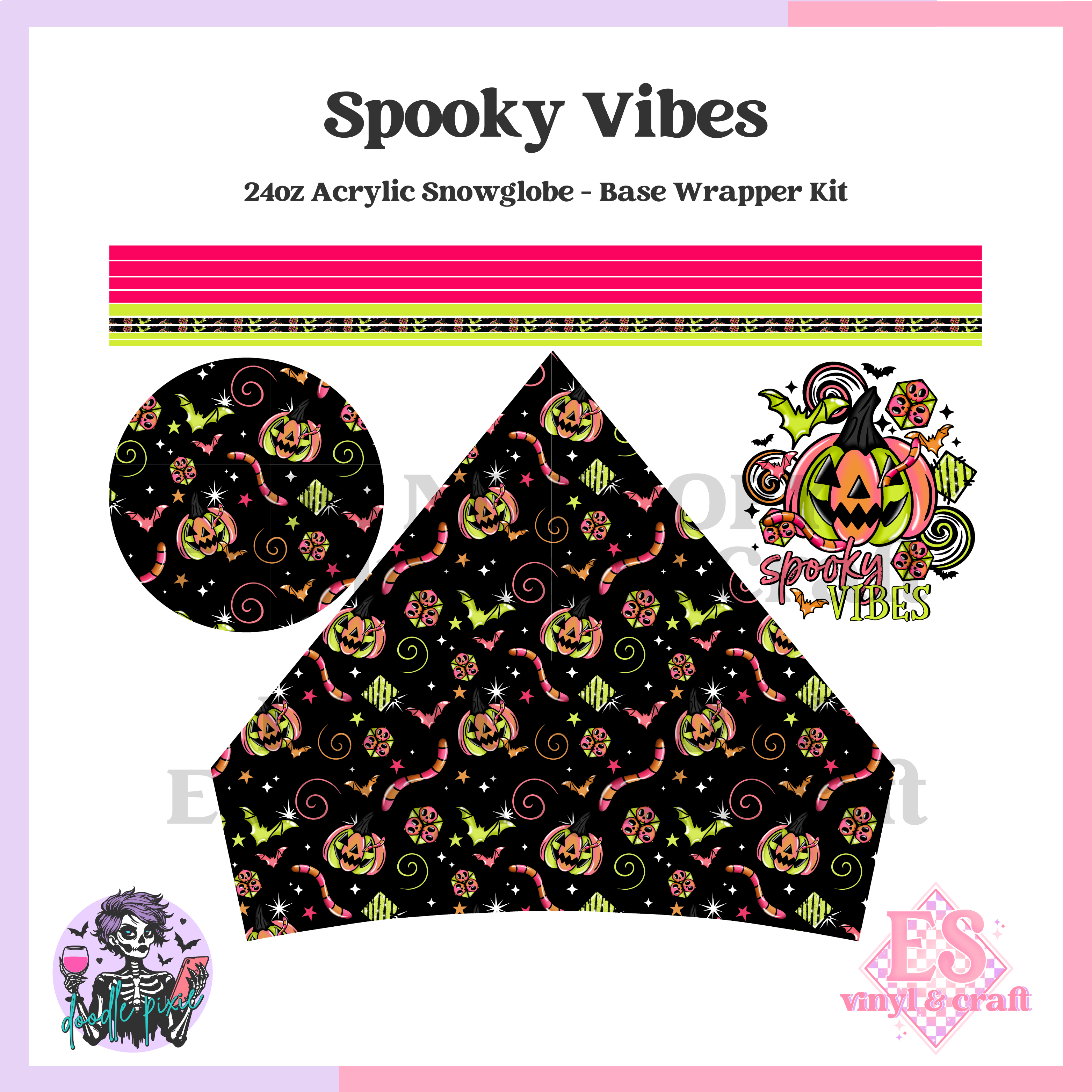 Spooky Vibes - 24oz Snowglobe Wrapper Kit
