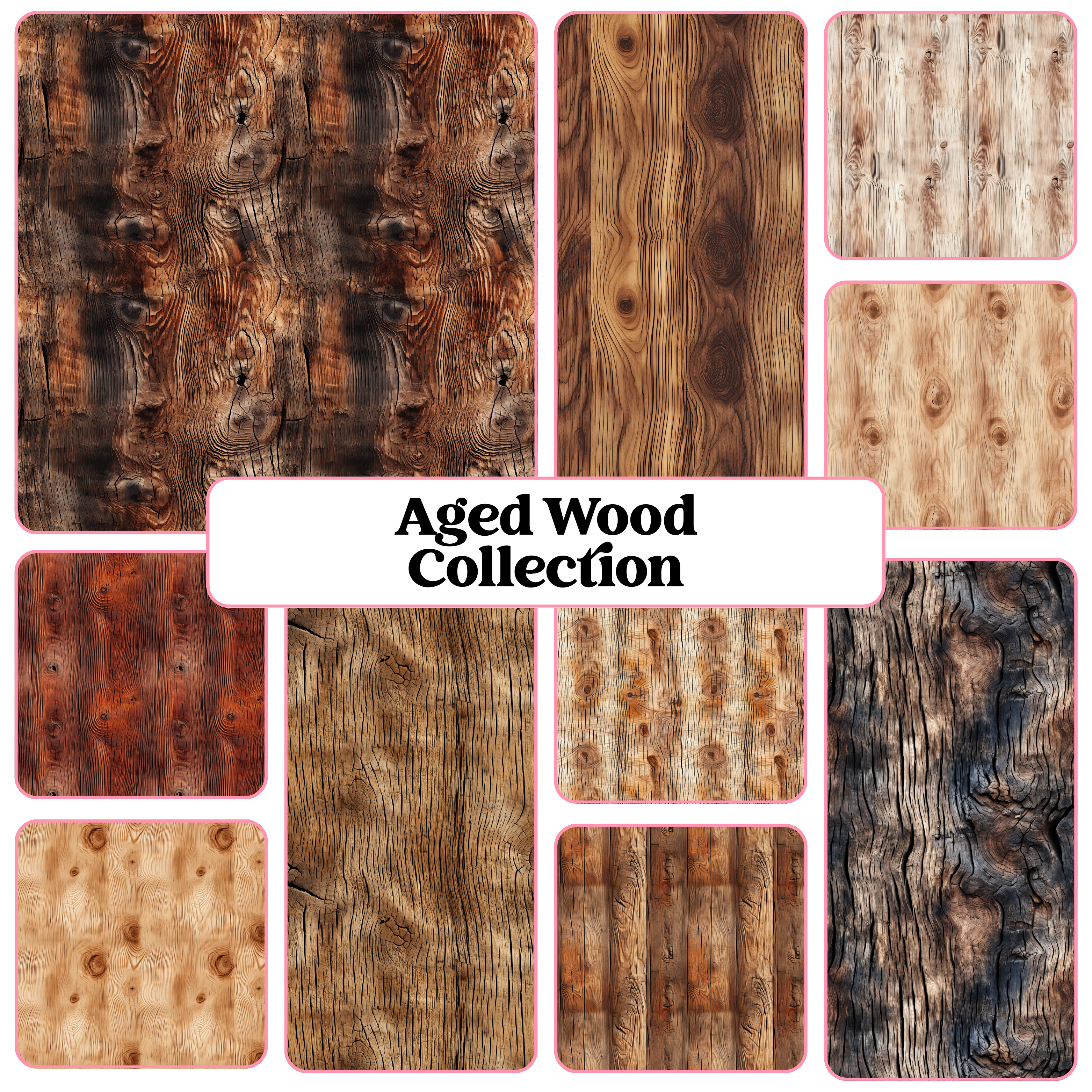 Aged Wood Collection - 12" x 12" Sheet (10 Different Designs)