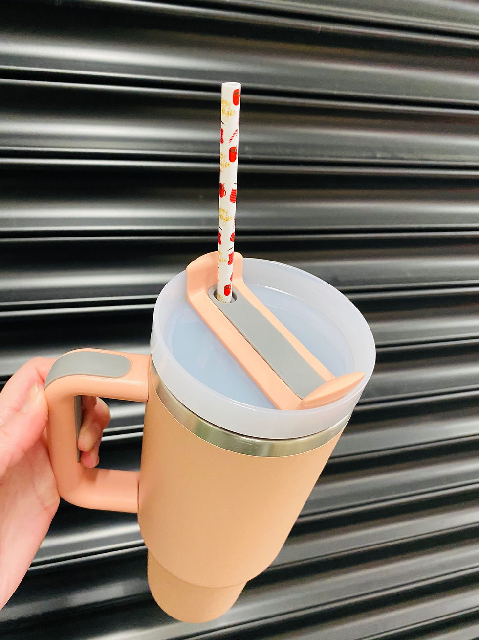 Christmas Straws for Stanley (40oz) Tumblers - Christmas Stocking White