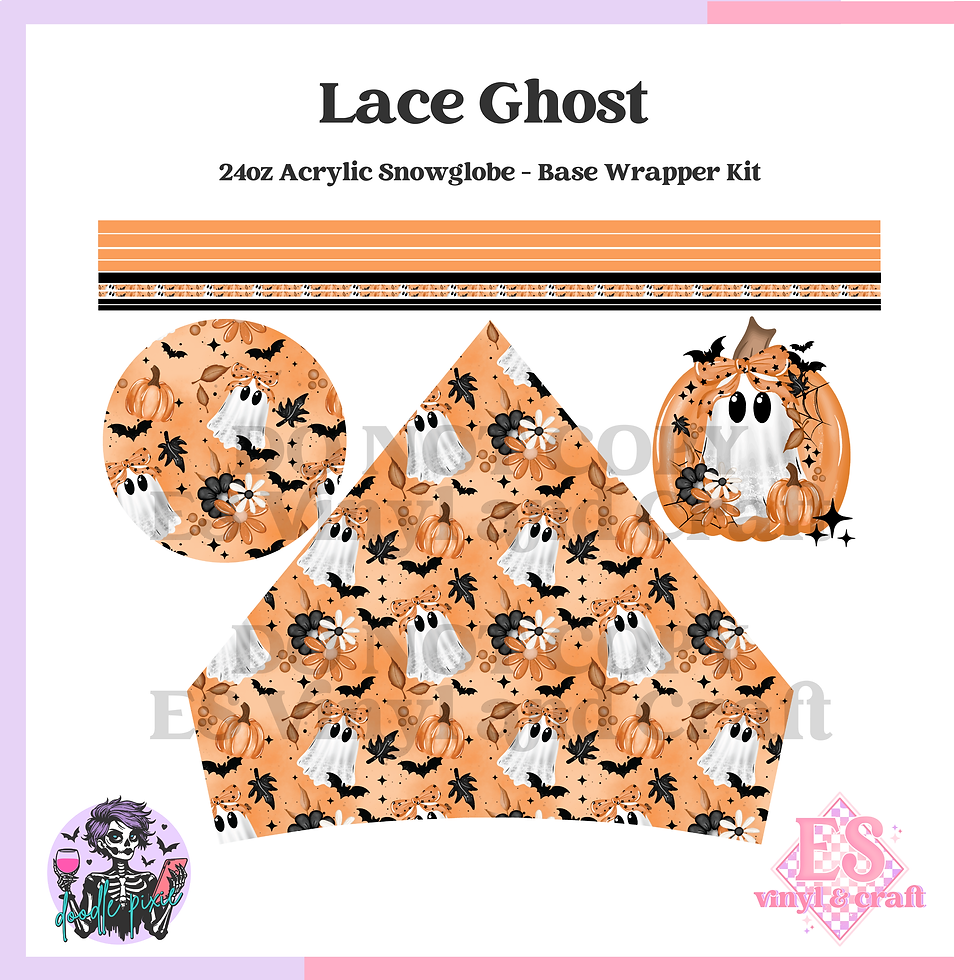 Lace Ghost - 24oz Snowglobe Wrapper Kit