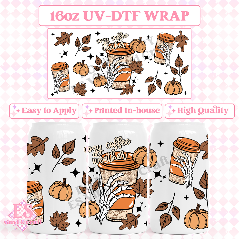 Cozy Coffee Weather - 16oz Beer Can / Libbey UV-DTF Tran