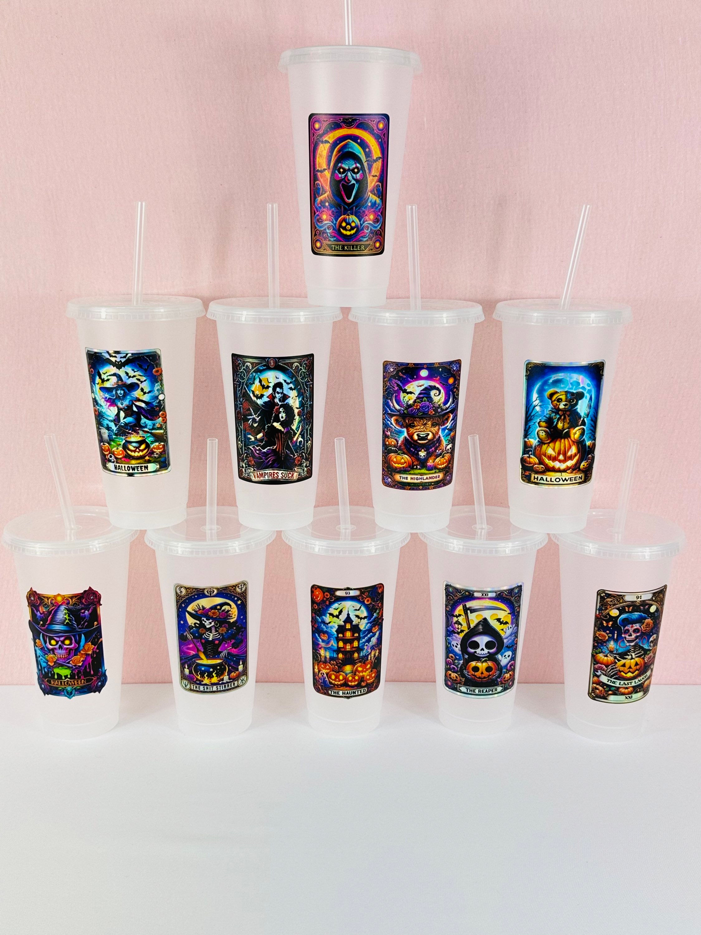 Halloween Tarot Card Decals - Holographic Rainbow Silver Section 1