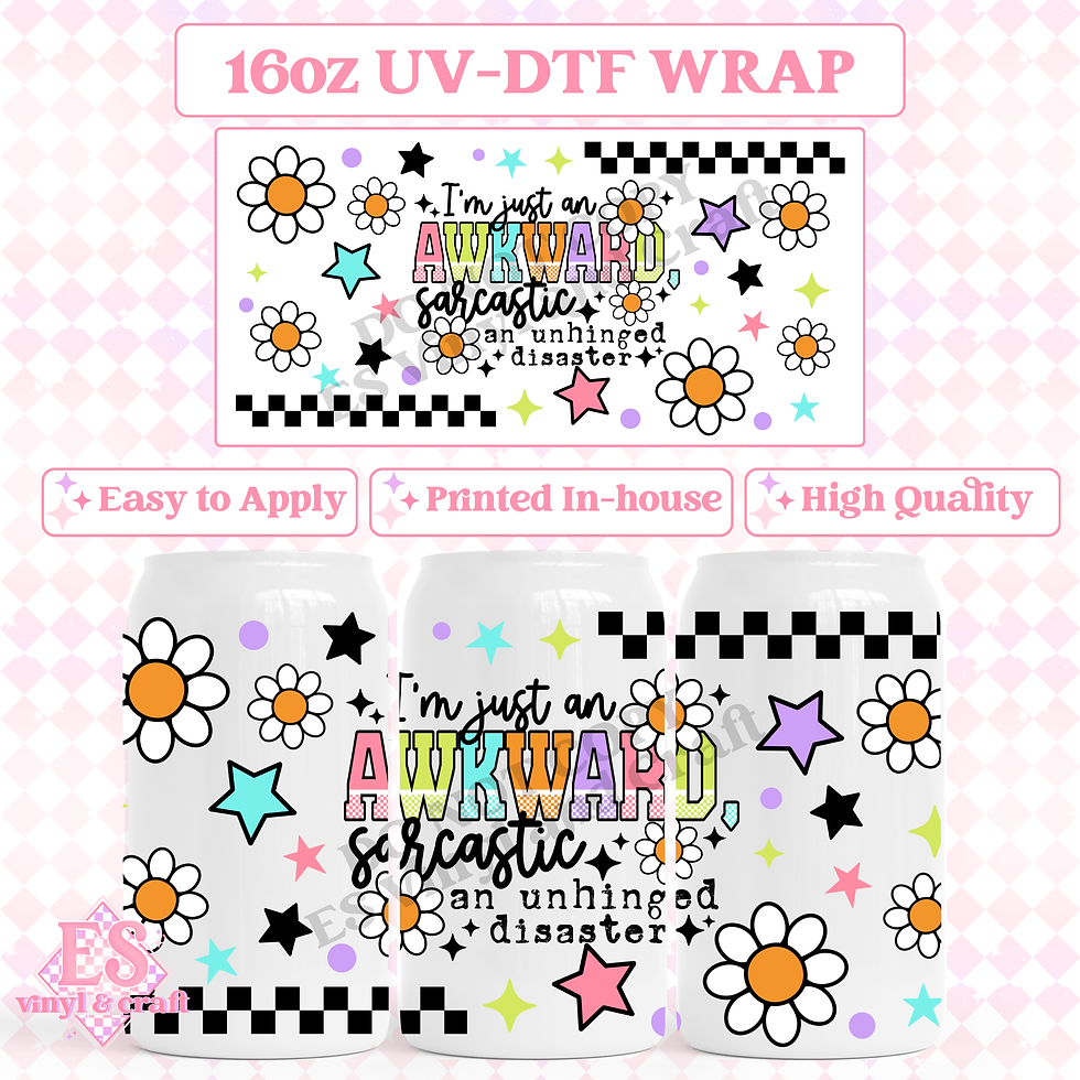 Awkward Sarcastic - 16oz Beer Can / Libbey UV-DTF Tran