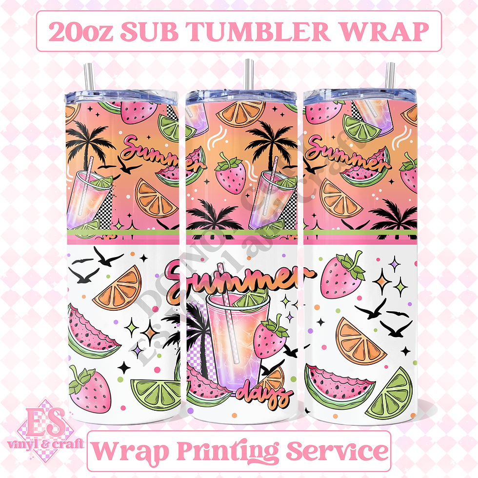 Summer Days - Full 20oz Tumbler Sublimation Print
