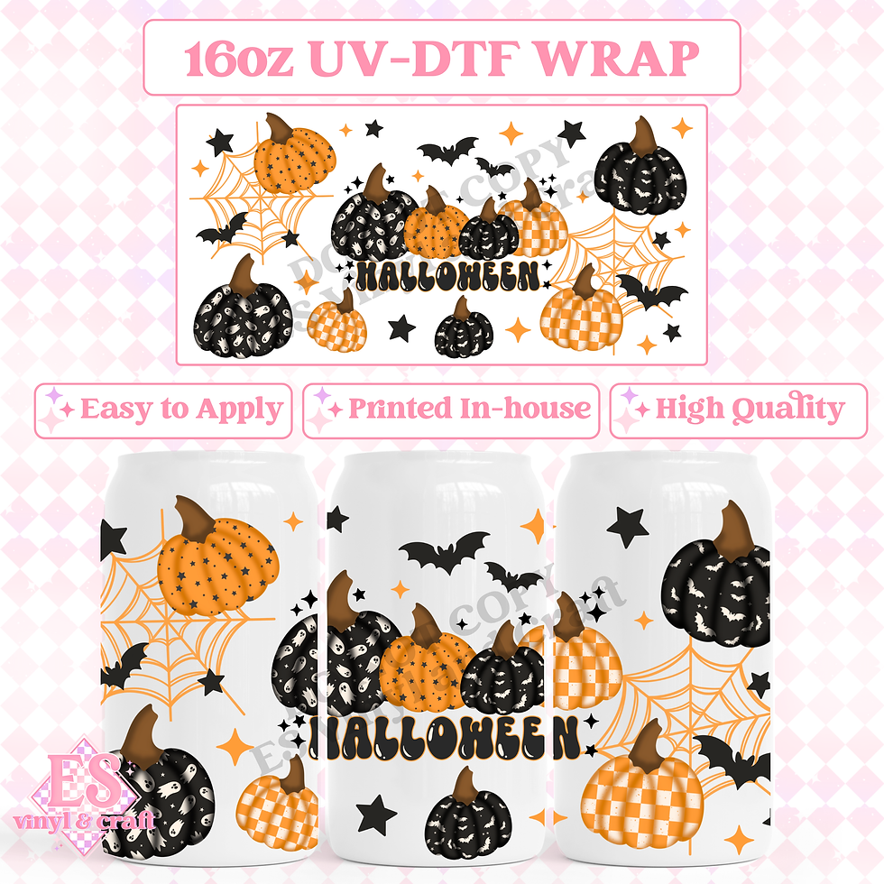 Halloween Pumpkins - 16oz Beer Can / Libbey UV-DTF Transfer