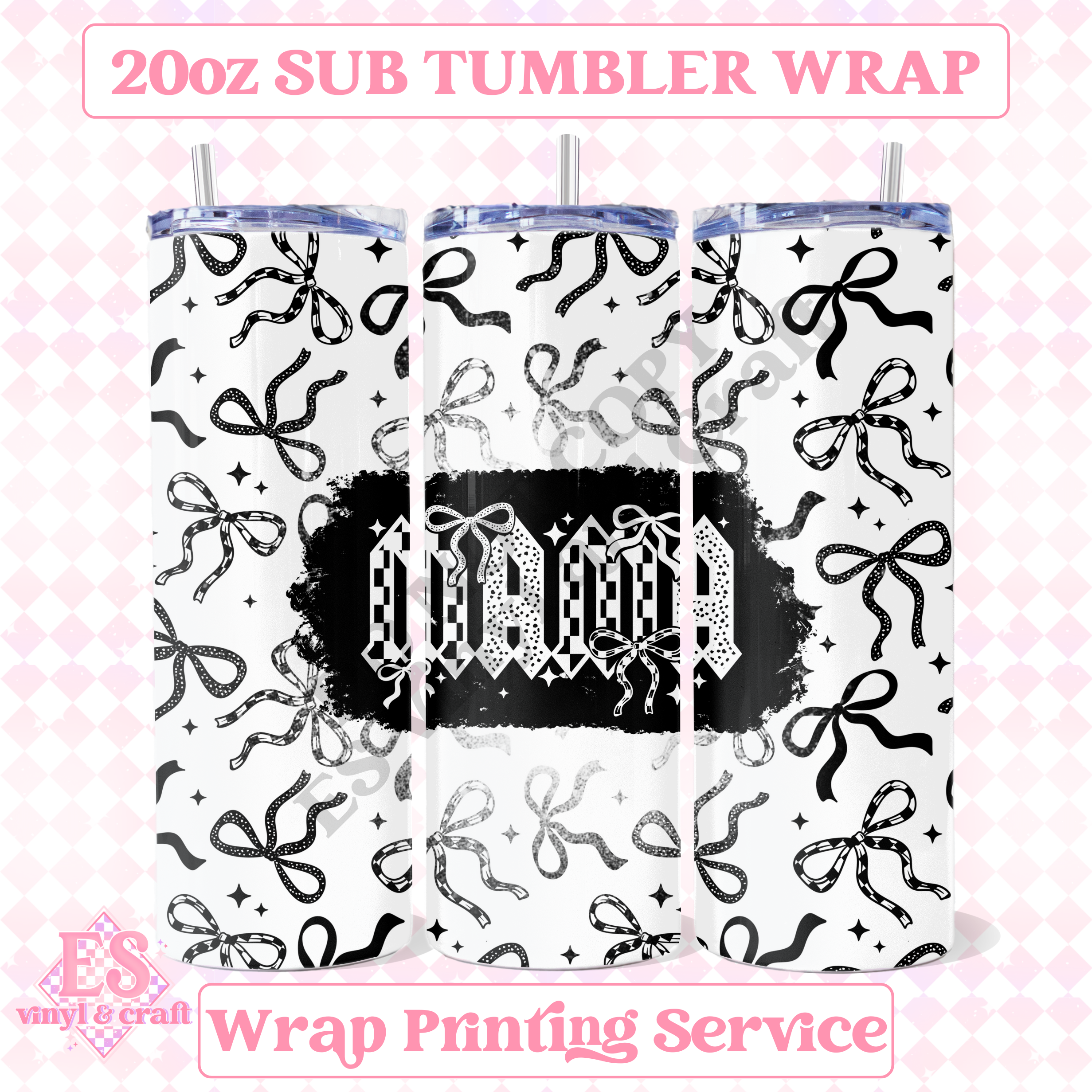 Mama Checker - Full 20oz Tumbler Sublimation Print