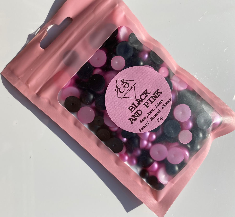 Black & Pink - Pearl Mix 6mm, 8mm & 10mm