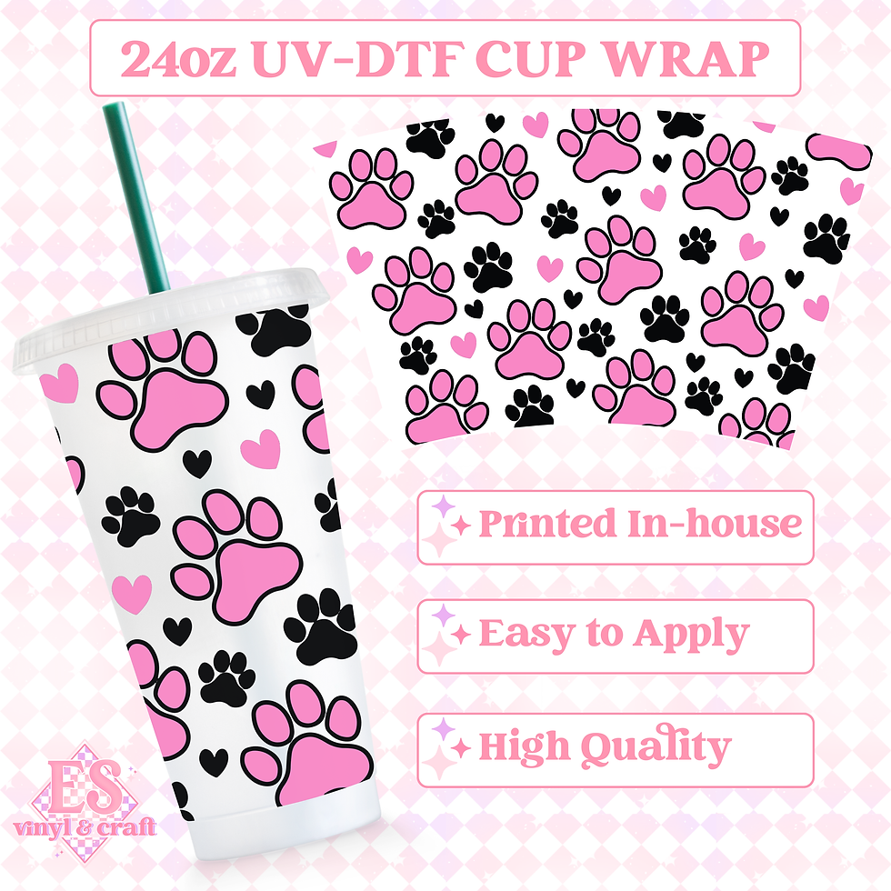 PAWS - UVDTF 24oz Cold Cup Wrap